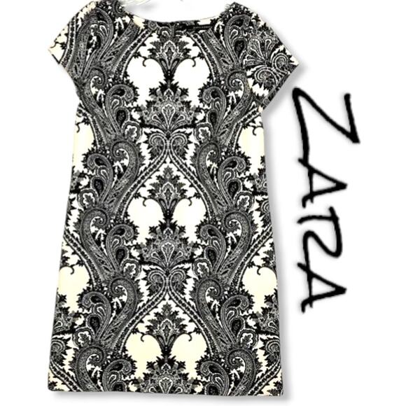 Zara Woman Cream and Black Mini Dress Size Small - Picture 1 of 9